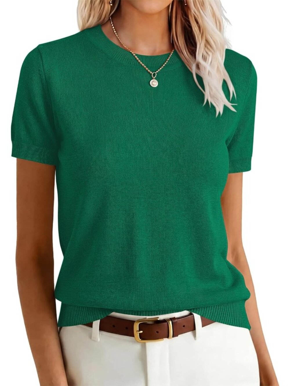 Cozy Women's Short Sleeve Wool Blend Sweater - Perfect for Layering & Style